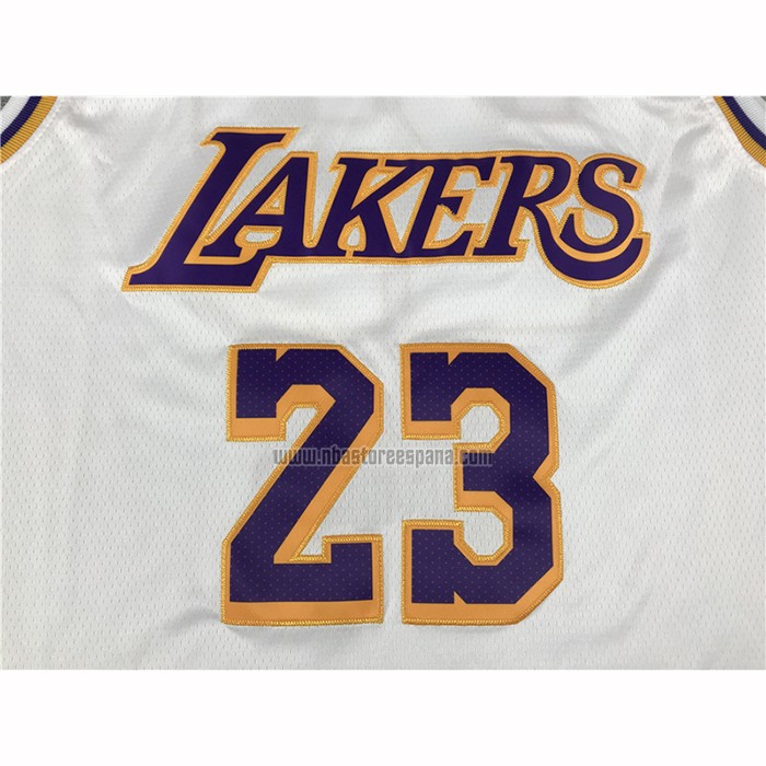 Camiseta Los Angeles Lakers Lebron James NO 23 Association 2020 Final Bound Blanco